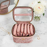 Getaway Jewelry Case, Blush Velvet Quilted