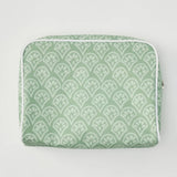 Medium Toiletry Bag, Matcha Block Print