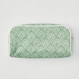 Small Toiletry Bag, Matcha Block Print