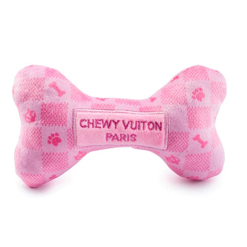 Pink Checker Chewy Vuitton Bone