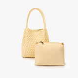 Hollace Woven Mini Tote, Butter