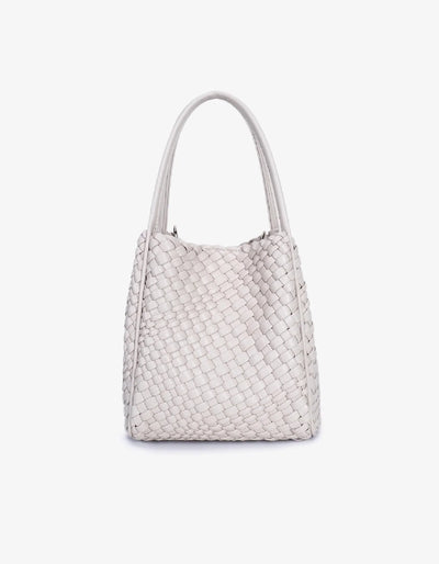 Hollace Woven Mini Tote, Cream