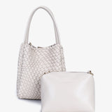 Hollace Woven Mini Tote, Cream