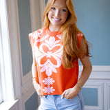 Orange You Cute Knit Top, Orange/Pink