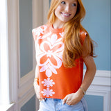Orange You Cute Knit Top, Orange/Pink