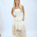 Creamsicle Bloom Midi Dress, Cream Multi