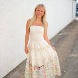 Creamsicle Bloom Midi Dress, Cream Multi