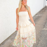 Creamsicle Bloom Midi Dress, Cream Multi