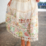 Creamsicle Bloom Midi Dress, Cream Multi