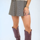 Pip Knit Skirt, Black/Tan