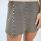 Pip Knit Skirt, Black/Tan