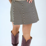 Pip Knit Skirt, Black/Tan
