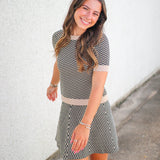 Warren Knit Top, Black/Tan