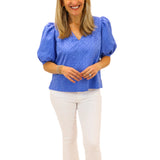 Penny Top, Blueberry Monogram