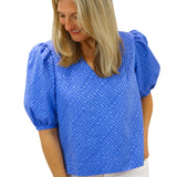 Penny Top, Blueberry Monogram