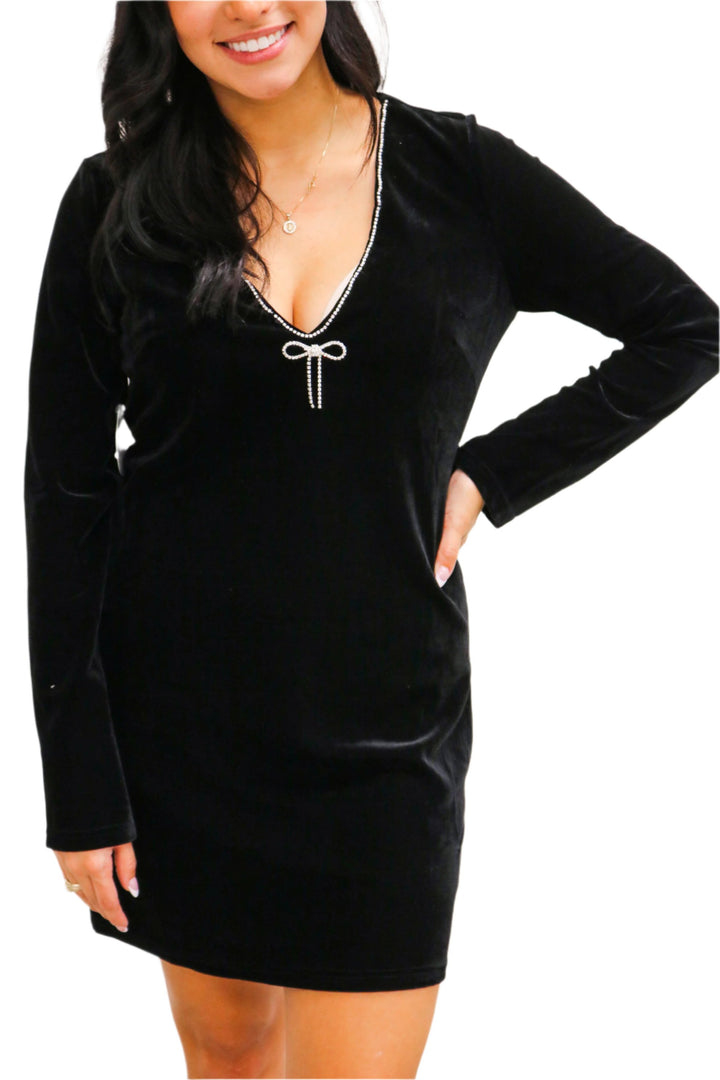 Izumi Velvet Dress, Black