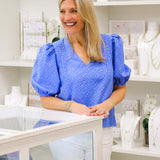 Penny Top, Blueberry Monogram
