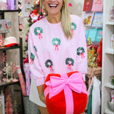 Millie Wreaths Sweatshirt, Pink