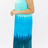 Collared Popover Sleeveless Tunic Dress, Aqua