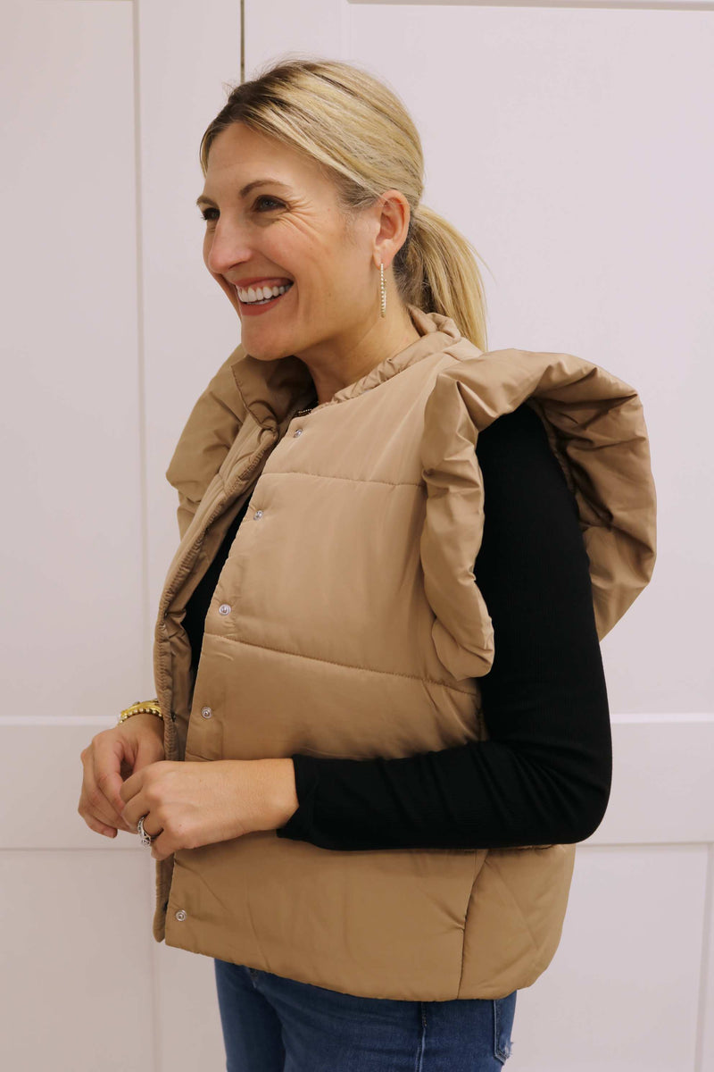 In The Wild Puffer Vest, Camel