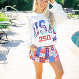 Prairie Picnic Skort, Cobalt/ Red Combo