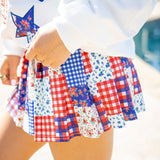 Prairie Picnic Skort, Cobalt/ Red Combo