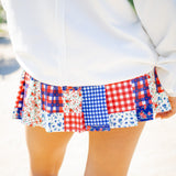 Prairie Picnic Skort, Cobalt/ Red Combo