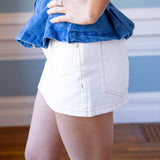 Burlap and Bone Mini Skirt, Off-White