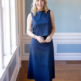 Chantal Top, Navy Saddle