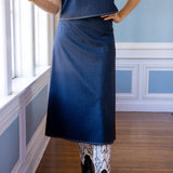 Jeanette Skirt, Navy Saddle