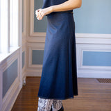 Jeanette Skirt, Navy Saddle