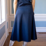 Jeanette Skirt, Navy Saddle
