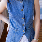 Clarisse Denim Vest, Medium Wash