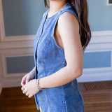 Clarisse Denim Vest, Medium Wash