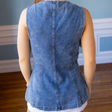 Clarisse Denim Vest, Medium Wash
