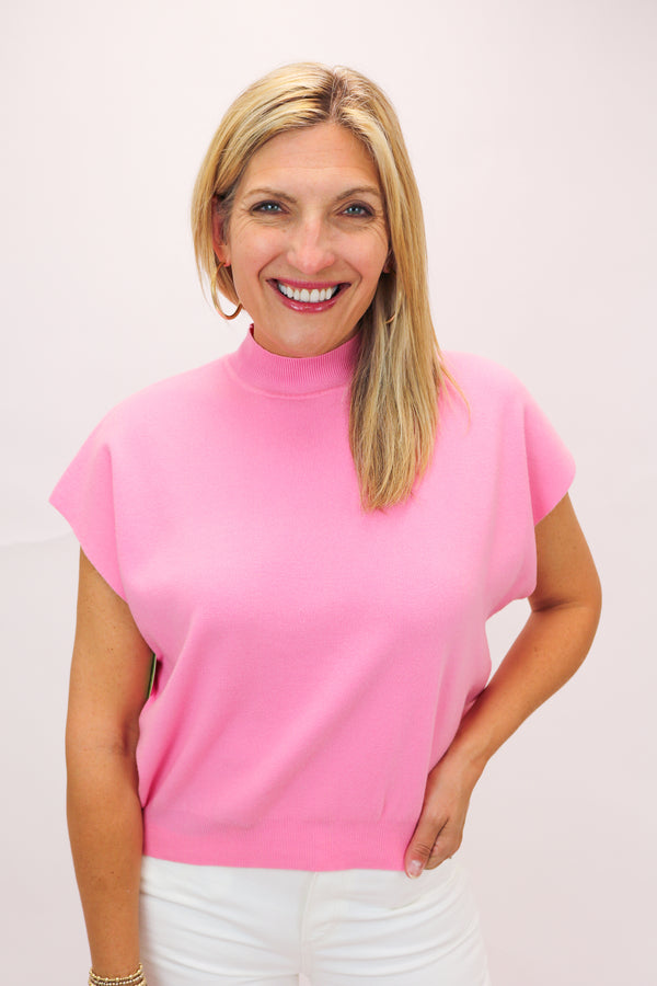 Everyday Chic Sweater Top, Baby Pink
