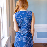 Sequin Paisley Button Up Tank Dress, Denim