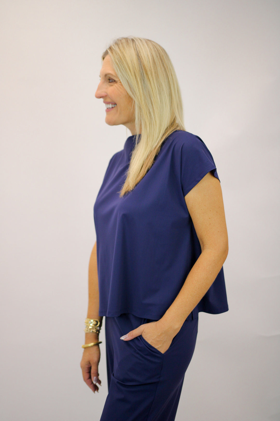 Tillie Top Lightweight Jude Cloth, Navy
