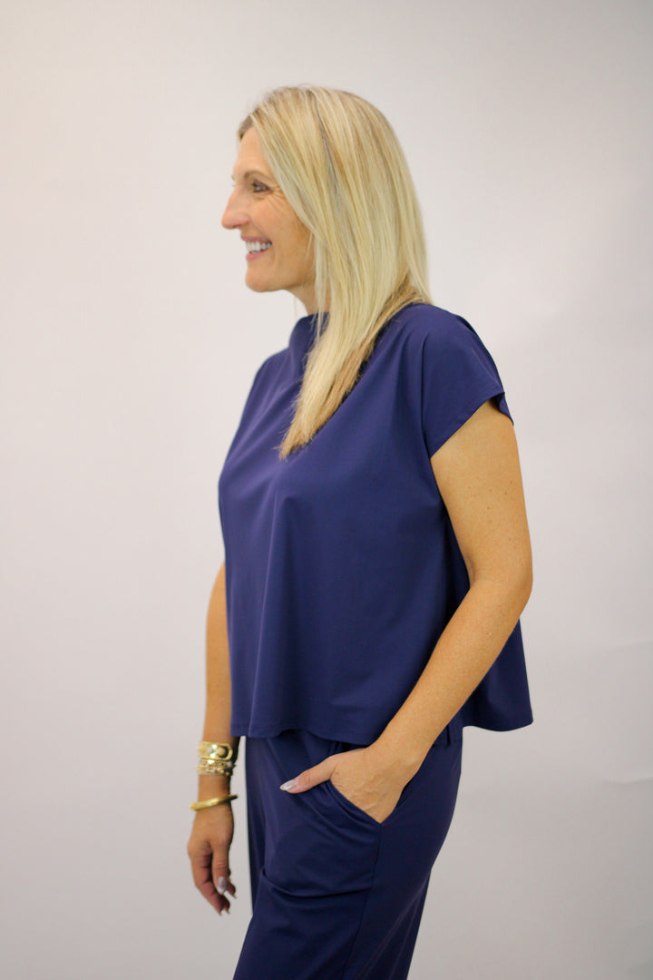 Tillie Top Lightweight Jude Cloth, Navy
