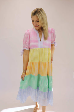 World Of Color Gingham Maxi Dress