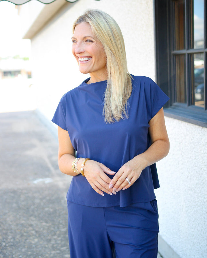Tillie Top Lightweight Jude Cloth, Navy