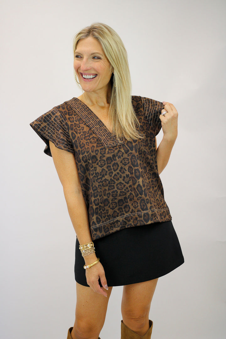 Wild About You Top, Brown