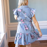 Garden Club Denim Dress, Light Wash