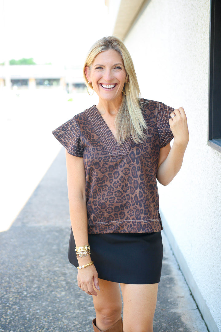 Wild About You Top, Brown
