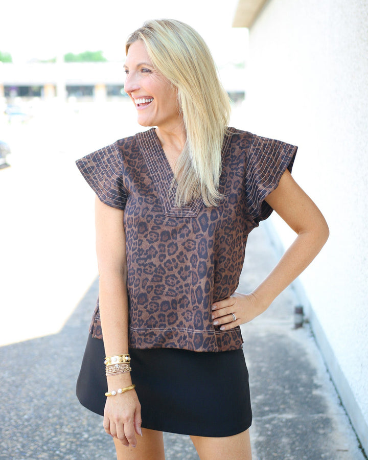 Wild About You Top, Brown