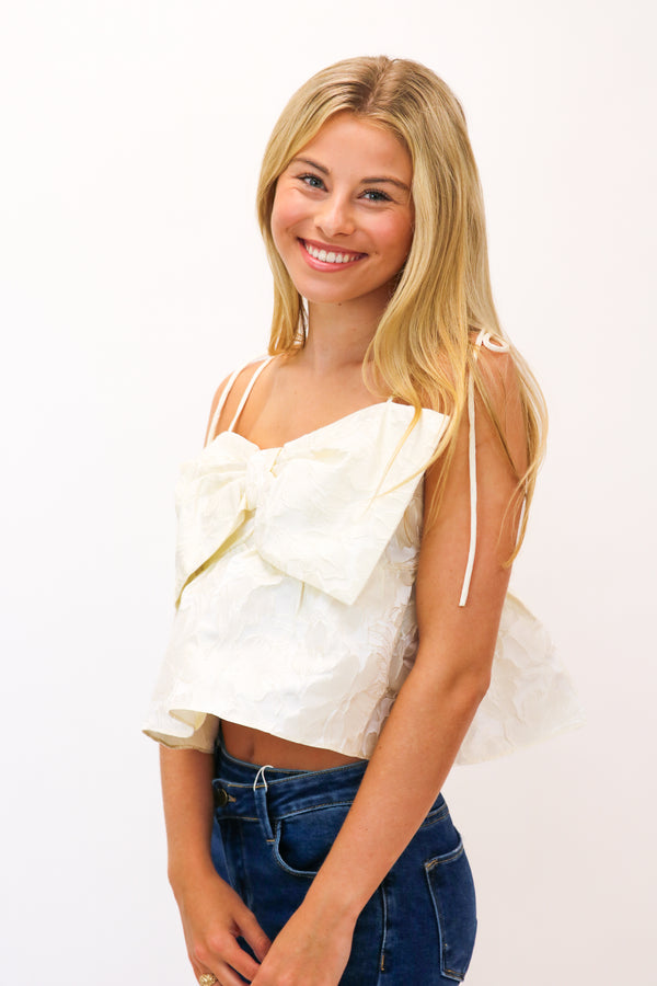 Petal Party Bow Top, Ivory
