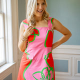 Bobbi Dress, Fuschia Outline