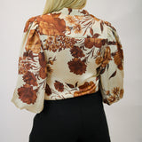 Botanic Boulevard Button Down Shirt, Coffee/Cream
