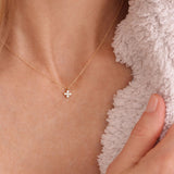 14kt Gold and Diamond Signature Cross Necklace