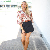 Botanic Boulevard Button Down Shirt, Coffee/Cream